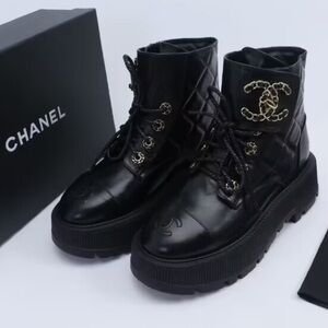 Chanel Black Leather Ankle Boots💫✨